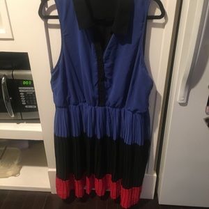 Color Block Chiffon Swing Dress